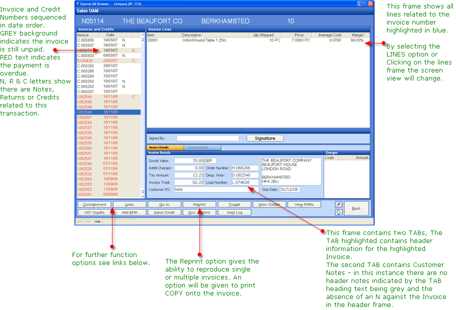 invoice header